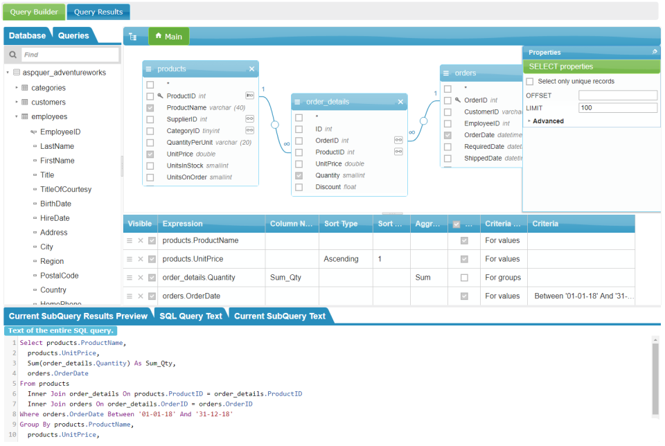 screenshot of Active Query Builder